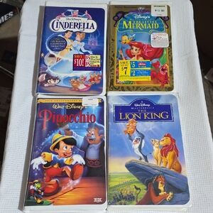 🆕️Walt Disney's Masterpiece Collection Of 4 VHS Cinderella Pinocchio Lion King+